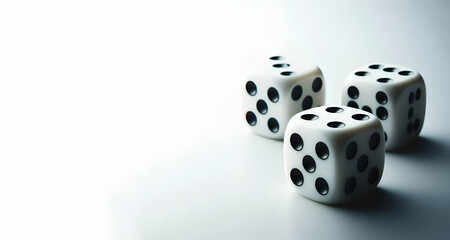 Game of Chance, gambling concept. Dice of luck with white isolated background, generative ai