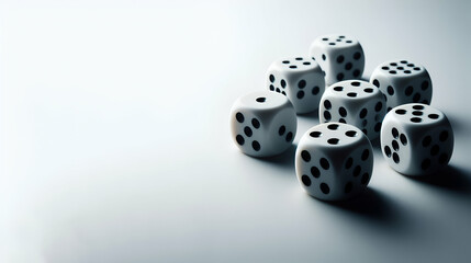 Game of Chance, gambling concept. Dice of luck with white isolated background, generative ai