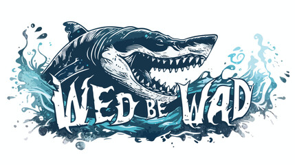 Born to be wild lettering illustration with beast 