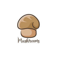 Mushroom food logo design vector template
