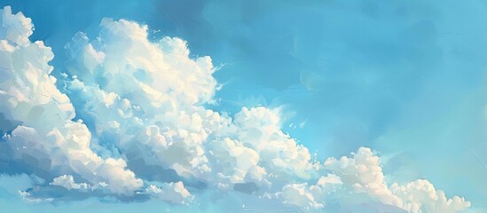 Delicate clouds in the azure sky - obrazy, fototapety, plakaty