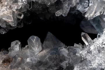 Poster Celestine crystals mineral specimen close-up photo © Grey Zone