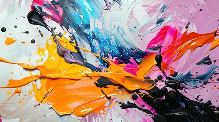 Abstract paint splashes forming a captivating visual rhythm, evoking a sense of harmony and balance in the composition.