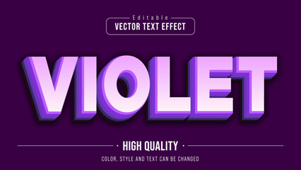 simple style of violet color editable text effect