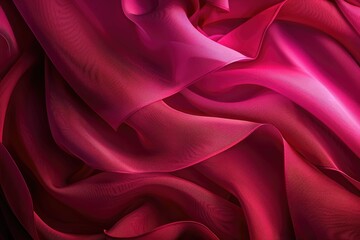 Seamless pattern of The rich red fabric, crinkled and creased