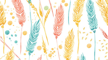 Cereal crops banner design Organic grain food flakes - obrazy, fototapety, plakaty