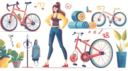 Choice of sport physical activity concept. Woman thin