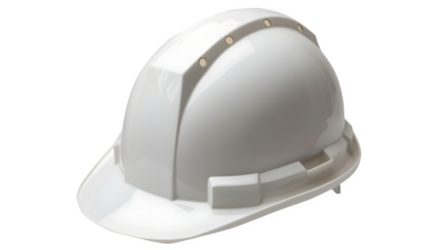 Engineer's Hardhat Isolated on White Background: PNG File for Construction Designs, Hand Edited Generative AI