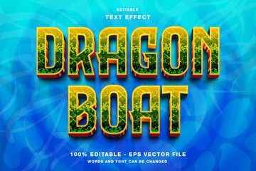 Dragon Boat 3d Editable Text Effect Template Style Premium Vector