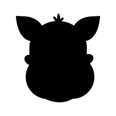 Black silhouette zebra vector form, mold for kids cards, toys, educational, learning games for childrens isolated on white background	