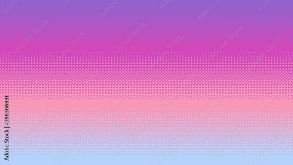 Poster animated pixel art light blue and pink colored gradient background. looping animation of dithering b