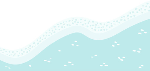 Sea, ocean waves lapping on shore, seaside top view on transparent background. Hand drawn flat style design, vector backdrop. Summer print, seasonal element, holidays, vacations, outdoors, beach - 788306843