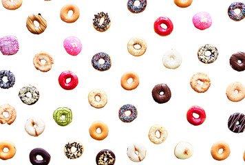 Donut pattern png overlay, transparent background