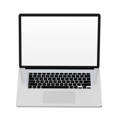 Notebook with white screen mockup transparent png