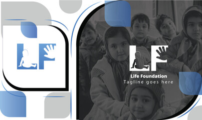 Life   Foundation  Abstract Logo - Lettermark  Logo