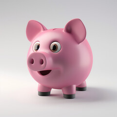 Piggy bank 3d smiling