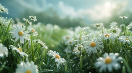 A Field of Dewy Daisies