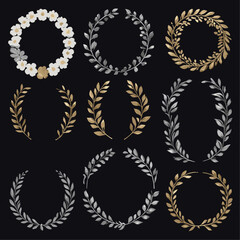Set of hand drawn floral frames dividers vector image