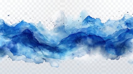 blue paint strokes in watercolor on a transparent backgroundphoto illustration