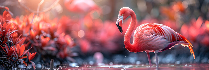 A Flamingo Is Standing in the Water with a Pink,
epic hyperrealistic photo of an flamingo hd wallpaper 