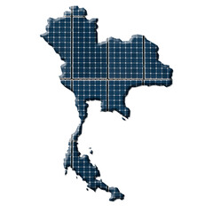 Solar energy photovoltaic panels in the shape of a map of Thailand