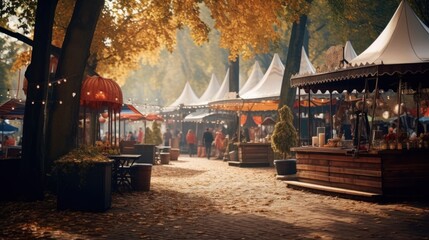 Autumn festival, fair in the park. - 788314281