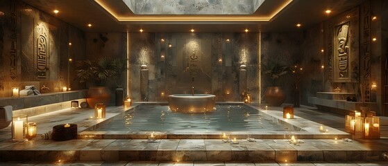 Luxurious Egyptian-Styled Spa Oasis. Concept Spa, Luxurious, Egyptian, Oasis, Relaxation