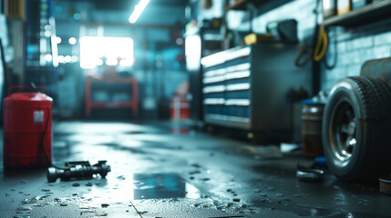Mechanic's workspace with various tools. - 788315080
