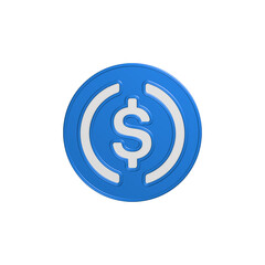 usd coin 3d symbol cryptocurrency