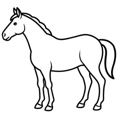 horse illustration mascot,horse silhouette,horse vector,icon,svg,characters,Holiday t shirt,black horse drawn trendy logo Vector illustration,horse line art on a white background