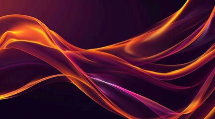An abstract digital illustration of two glowing neon orange lines on a dark blue background, the light rays create an illusion that resemble