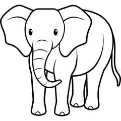 Fototapeta premium elephant illustration mascot,elephant silhouette,horse vector,icon,svg,characters,Holiday t shirt,black elephant drawn trendy logo Vector illustration,elephant line art on a white background