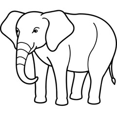 Fototapeta premium elephant illustration mascot,elephant silhouette,horse vector,icon,svg,characters,Holiday t shirt,black elephant drawn trendy logo Vector illustration,elephant line art on a white background