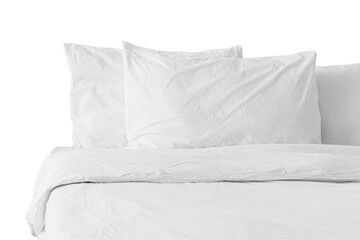 Fototapeta na wymiar Off white bed linen mockup