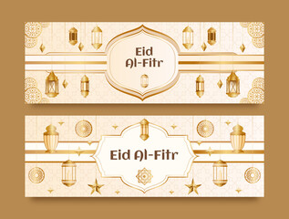Eid al fitr banners in gradient design
