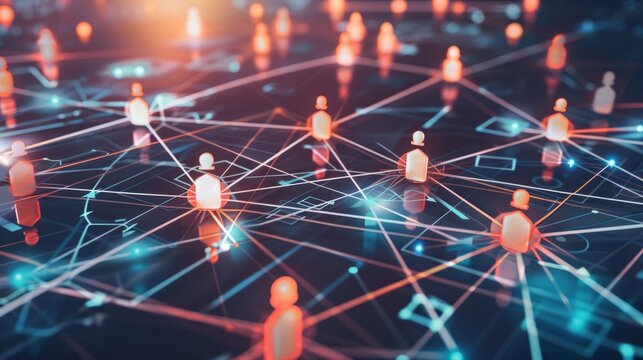 An Interconnected Business World Networking, Analysis, Customer Service, Teamwork, Strategy, Hr, Outsourcing. Ð¡oncept Digital Marketing, E-Commerce Trends, Remote Collaboration, Crisis Management 