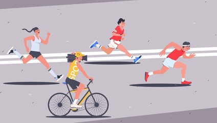 City marathon illustration in flat design