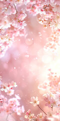 Obraz na płótnie Canvas Vertical Cherry blossom frame use as background.