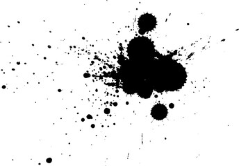 black watercolor brush splash splatter on white background vector