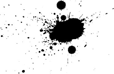 black watercolor brush painting splash splatter