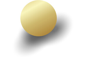 Gold paper circle and shadow