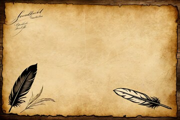old paper with feather background