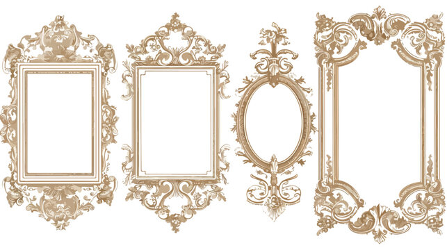 Set of Four decorative Frames or Borders. Different s