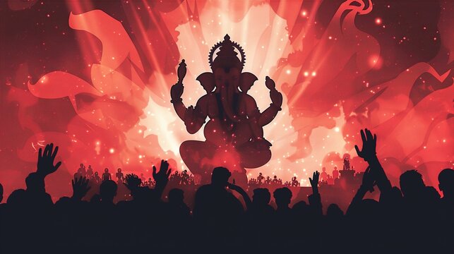 illustration of Lord Ganpati background for Ganesh Chaturthi