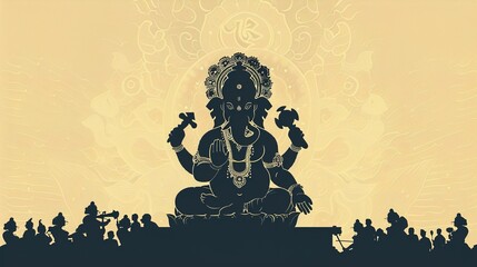 illustration of Lord Ganpati background for Ganesh Chaturthi