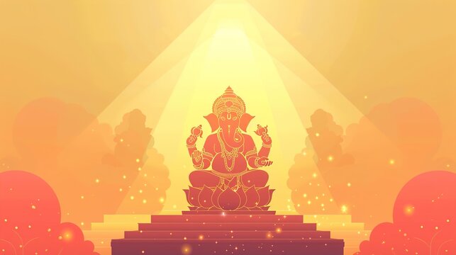 illustration of Lord Ganpati background for Ganesh Chaturthi