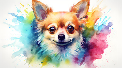 Vibrant Watercolor Painting of a Chihuahua