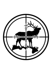 Deer Hunting | Deer Target | Antler | Deer Hunter | Hunters Target | Hunter | Deer | Original Illustration | Vector and Clipart | Cutfifle and Stencil
