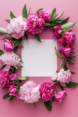 Mothers day empty card with flowers generated.AI