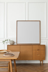 Minimal picture frame mockup png with Scandinavian design